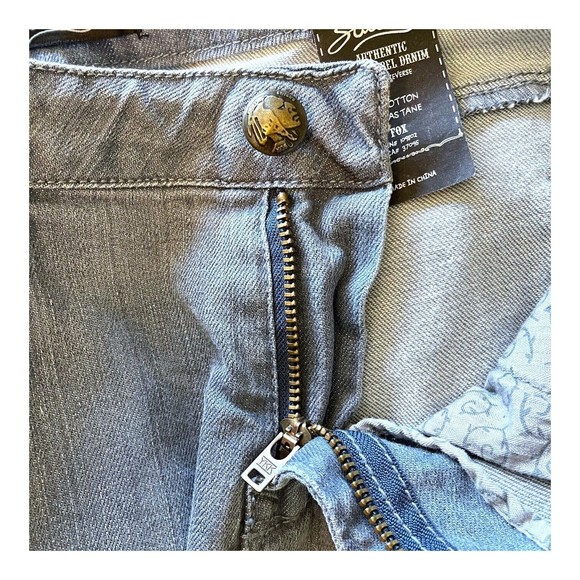 Stitch's Black Label Denim FOX Blue Gray Skinny Zipper Fly Cowgirl Jeans 29 33L - Picture 5 of 11